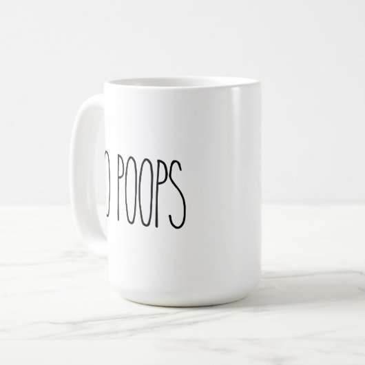 Custom RAE DUNN geïnspireerd TIO POOPS Koffie Mok (Voorkant links)