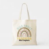 Custom Rainbow Animal Print Teacher Appreciation Tote Bag (Achterkant)