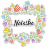 CUSTOM Rainbow FLoral Sticker (Voorkant)