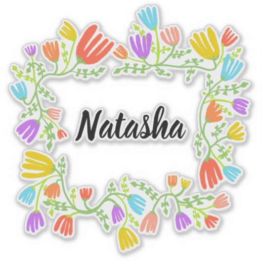 CUSTOM Rainbow FLoral Sticker (Voorkant)