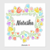 CUSTOM Rainbow FLoral Sticker (Vel)