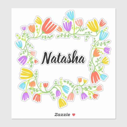CUSTOM Rainbow FLoral Sticker (Vel)