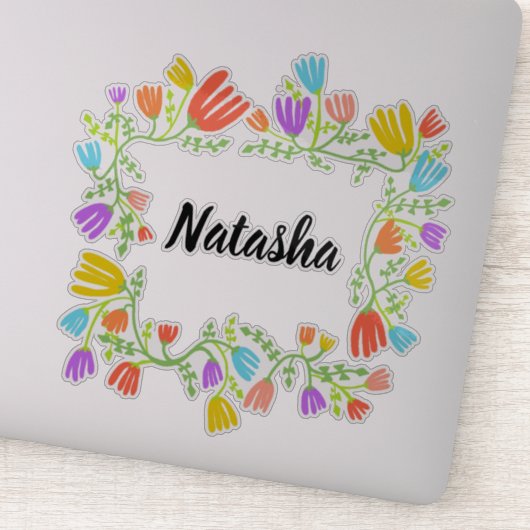 CUSTOM Rainbow FLoral Sticker (Detail)