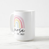 Custom Rainbow Nurse Graduation Mug Gift for Her Koffiemok (Voorkant links)