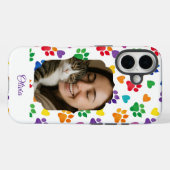 Custom Rainbow Paw Print Photo Phone Case  (Achterkant (horizontaal))