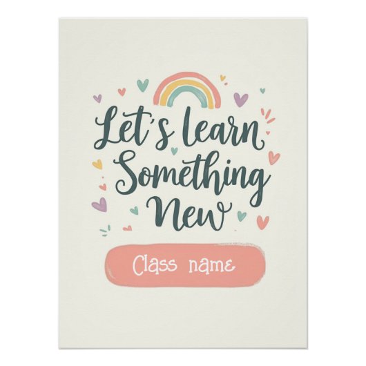 Custom Rainbow Quote Poster for Classroom (Voorkant)