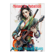 Custom Rainbow Warrior Girl Gitarist Art Geïnspire
