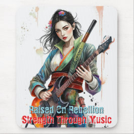 Custom Rainbow Warrior Girl Gitarist Art Geïnspire Muismat