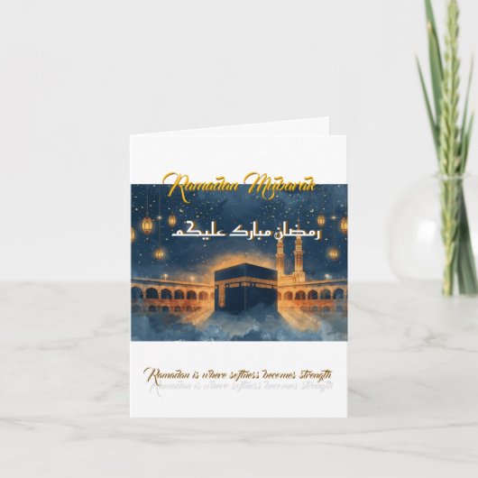 Custom Ramadan Mubarak Card – Personalized Arabic  (Voorkant)
