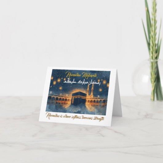 Custom Ramadan Mubarak Card – Personalized Arabic (Voorkant)