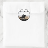 Custom Ranch Cowboy Horse Big Sky Ronde Sticker (Tas)