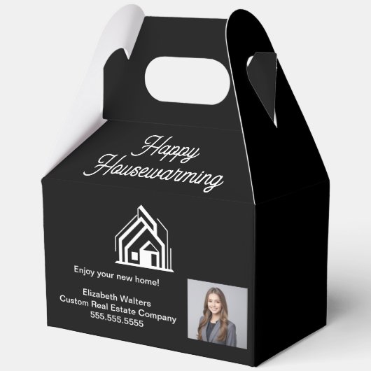 Custom Real Estate Agent Photo Housewarming Bedankdoosjes (Voorkant)