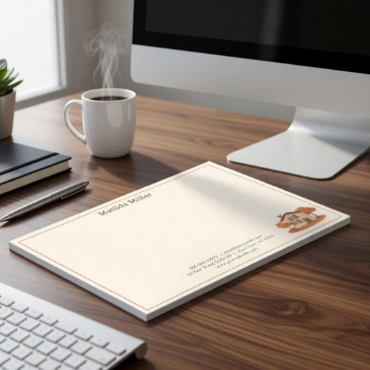 Custom Real Estate Autumn House Notepad Notitieblok