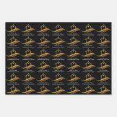 Custom Real Estate Company Chic Black Gold Realtor Inpakpapier Vel (Voorkant 2)