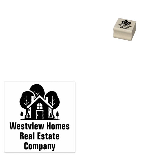 Custom Real Estate Company Forest House Rubberstempel (Gestempeld)