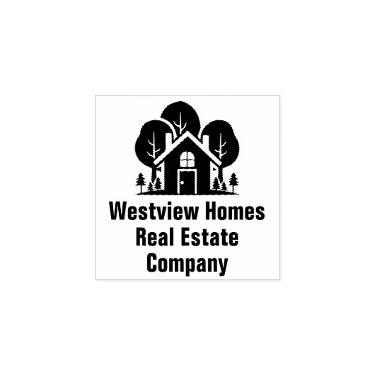 Custom Real Estate Company Forest House Rubberstempel (Afrduk)
