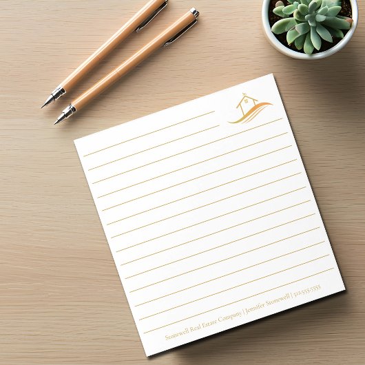 Custom Real Estate Company Gold House Realtor Notitieblok