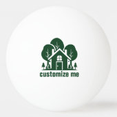 Custom Real Estate Company Green Forest House Pingpongbal (Voorkant)