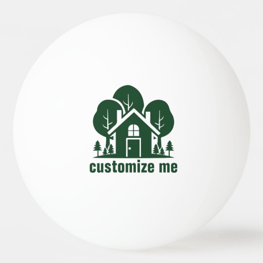 Custom Real Estate Company Green Forest House Pingpongbal (Voorkant)