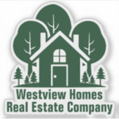 Custom Real Estate Company Green House Laptop Sticker (Voorkant)