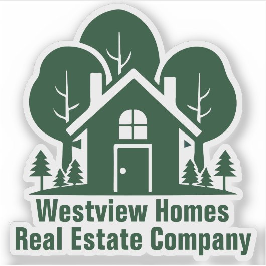 Custom Real Estate Company Green House Laptop Sticker (Voorkant)