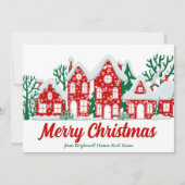 Custom Real Estate Company Merry Christmas Houses Feestdagenkaart (Voorkant)