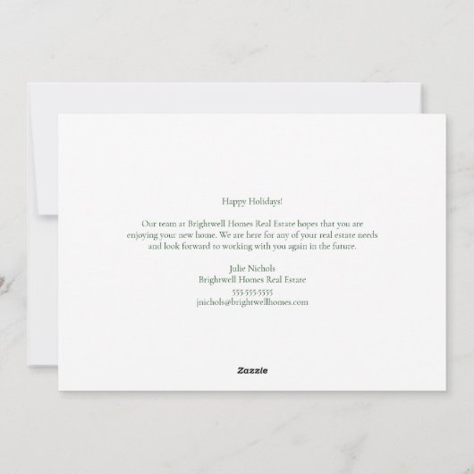 Custom Real Estate Company Merry Christmas Houses Feestdagenkaart (Achterkant)