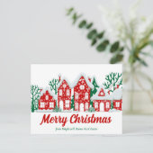 Custom Real Estate Company Merry Christmas Houses Feestdagenkaart (Staand voorkant)