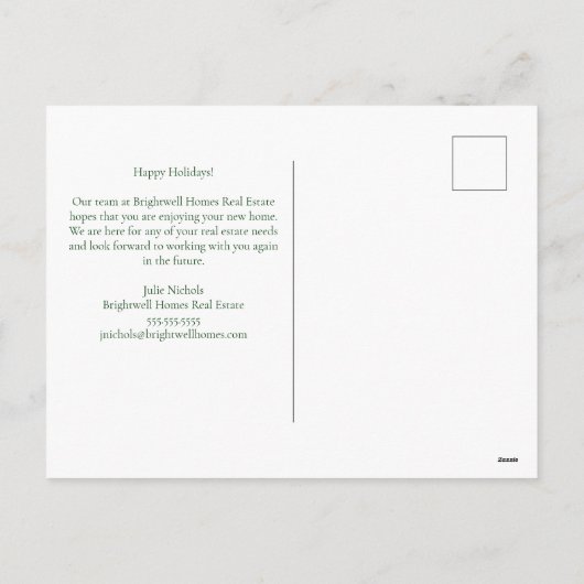 Custom Real Estate Company Merry Christmas Houses Feestdagenkaart (Achterkant)