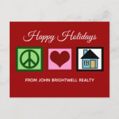 Custom Real Estate Company Prettige feestdagen Red (Voorkant)