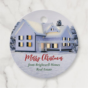 Custom Real Estate Company Winter Holiday Gift Bedankjes Labels