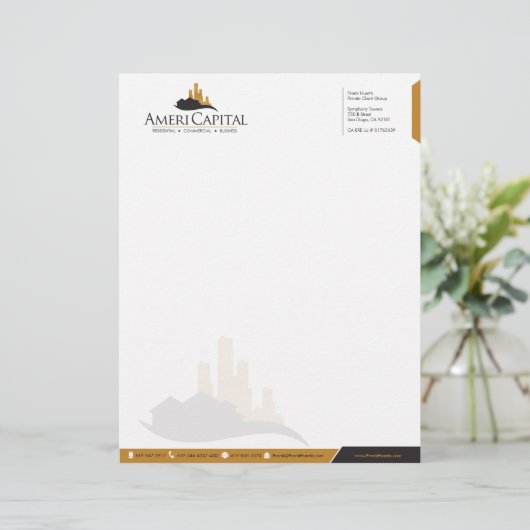 CUSTOM Real Estate Letterhead V1 Briefhoofd (Staand voorkant)