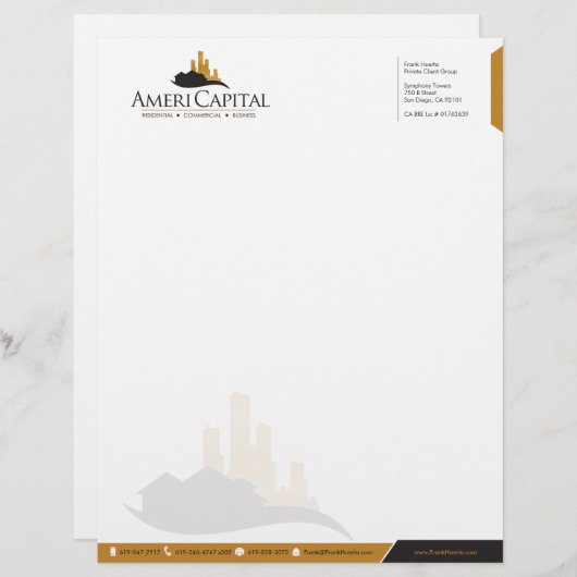 CUSTOM Real Estate Letterhead V1 Briefhoofd (Voorkant / Achterkant)
