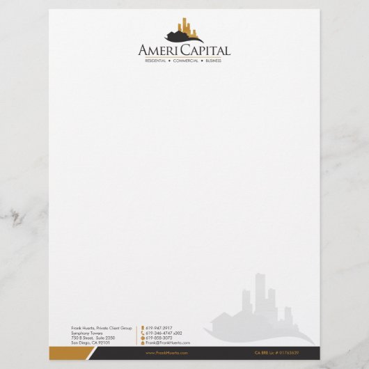 CUSTOM Real Estate Letterhead V2 Herzien Briefhoofd Ontwerp (Voorkant)