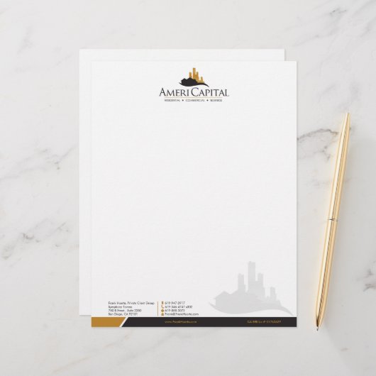 CUSTOM Real Estate Letterhead V2 Herzien Briefhoofd Ontwerp (Voorkant / Achterkant in situ)
