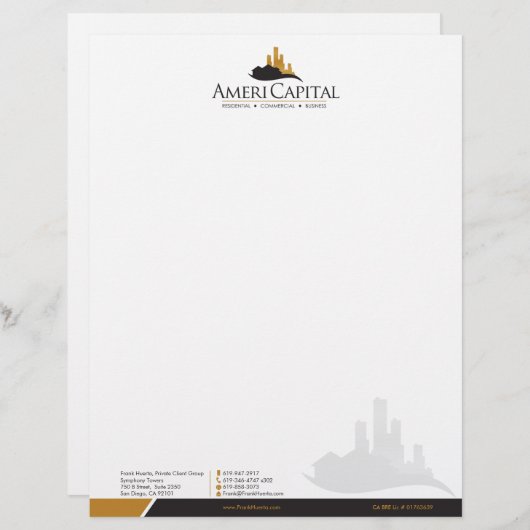 CUSTOM Real Estate Letterhead V2 Herzien Briefhoofd Ontwerp (Voorkant / Achterkant)