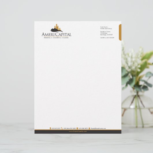 CUSTOM Real Estate Letterhead V5 Briefhoofd Ontwerp (Staand voorkant)