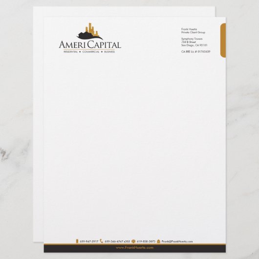 CUSTOM Real Estate Letterhead V5 Briefhoofd Ontwerp (Voorkant / Achterkant)