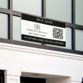 Custom Real Estate QR | For Sale Black White  Spandoek (Buitenkant Gebouw)