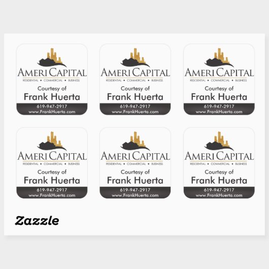 CUSTOM Real Estate Vierkante Sticker (Vel)