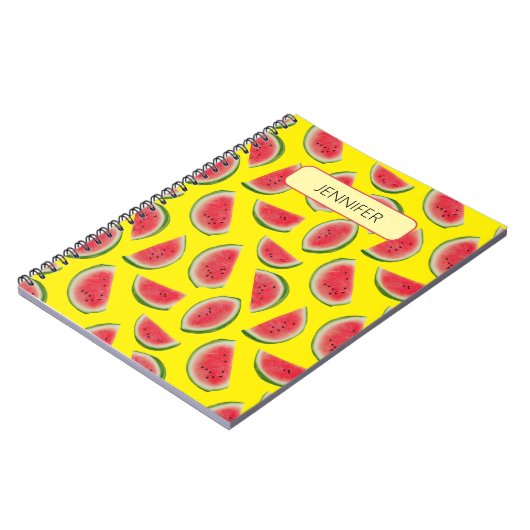 Custom Realistic Watermelon Slice Pattern Design Notitieboek (Linkerzijde)