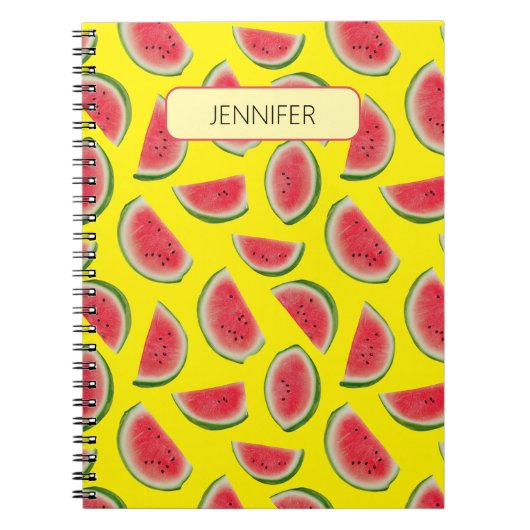 Custom Realistic Watermelon Slice Pattern Design Notitieboek (Voorkant)