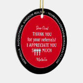 Custom Realtor Client Dank u voor het kerstmetaal  Keramisch Ornament (Rechts)