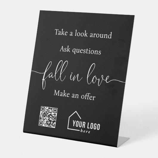 Custom Realtor Open House Reclamebord Met Voetstuk (Voorkant)