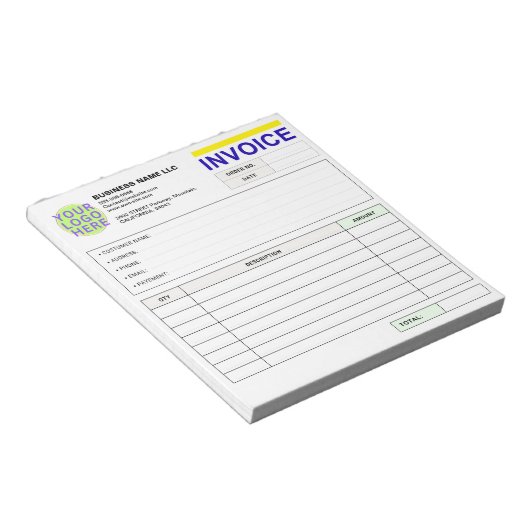 Custom Receipt Books | Logo, Sales Order Form Notitieblok (Schuin)