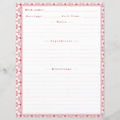 Custom Recept Kaart met Notities voor Multomap (Voorkant)