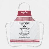 Custom Recept Rood Wit Boerderij Buffalo Plaid Schort (Voorkant)