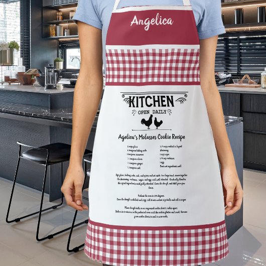 Custom Recept Rood Wit Boerderij Buffalo Plaid Schort