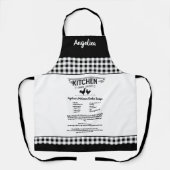 Custom Recept Zwart Wit Boerderij Buffalo Plaid Schort (Voorkant)