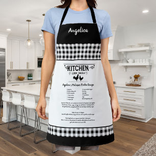 Custom Recept Zwart Wit Boerderij Buffalo Plaid Schort